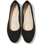 Stylish Black Round Toe Ballerina Flats for Women