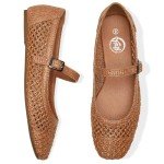 Trary Women's Woven Mary Jane Ballet Flats