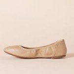 Beige Women's Slip-On Ballet Flats, Size 8.5