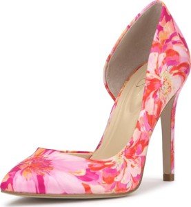 Jessica Simpson Pink/Orange Floral Satin Pumps