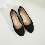 Stylish Black Round Toe Ballerina Flats for Women