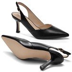 Rilista Women's Pointed Toe Kitten Heels Pumps