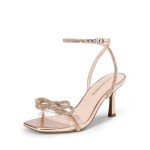 DREAM PAIRS Women's Bowknot Ankle Strap Heels