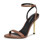 Nine West Reina3 Heeled Sandal in Dark Pecan