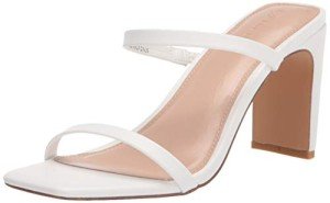 Avery Square Toe White High Heeled Sandal 8.5
