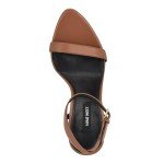 Nine West Reina3 Heeled Sandal in Dark Pecan