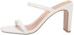 Avery Square Toe White High Heeled Sandal 8.5