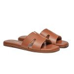 Rihero Women's Comfortable Brown Leather Flat Sandals