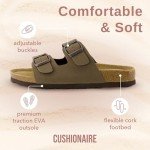 CUSHIONAIRE Women's Cork Footbed Double Buckle Sandals