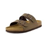 CUSHIONAIRE Women's Cork Footbed Double Buckle Sandals