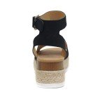 Black Open Toe Buckle Ankle Strap Sandals