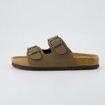 CUSHIONAIRE Women's Cork Footbed Double Buckle Sandals