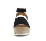 Black Open Toe Buckle Ankle Strap Sandals