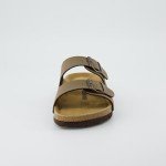 CUSHIONAIRE Women's Cork Footbed Double Buckle Sandals