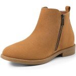 Tobacco Faux Suede Ankle Boots for Women