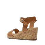 Open Toe Buckle Ankle Strap Wedge Sandals