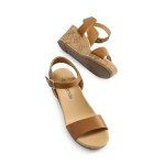 Open Toe Buckle Ankle Strap Wedge Sandals