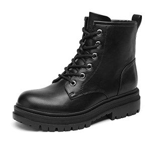 DREAM PAIRS Black Lace-Up Platform Combat Boots