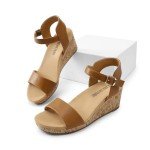 Open Toe Buckle Ankle Strap Wedge Sandals