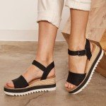 TOMS Women's Diana Black Sandal, Size 7.5
