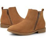 Tobacco Faux Suede Ankle Boots for Women