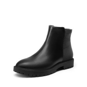 DREAM PAIRS Women's Black Low Heel Chelsea Boots