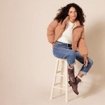Cognac Lace-Up Combat Boots for Women, Size 8.5