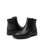 DREAM PAIRS Women's Black Low Heel Chelsea Boots