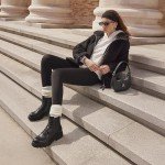DREAM PAIRS Black Lace-Up Platform Combat Boots