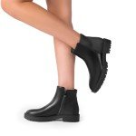 DREAM PAIRS Women's Black Low Heel Chelsea Boots