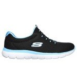 Skechers Women's Summits Sneakers, Black/Turquoise, Size 8.5