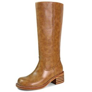 Brown Knee High Platform Boots for Women