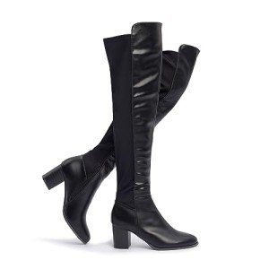 SelenePair Women's Thigh High Block Heel Boots
