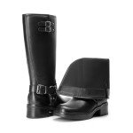 DREAM PAIRS Women's Black Knee High Biker Boots