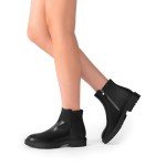 DREAM PAIRS Women's Black Low Heel Chelsea Boots