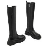 Chic Black Knee High Platform Riding Boots