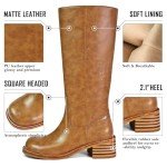 Brown Knee High Platform Boots for Women