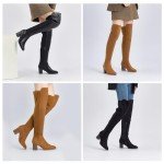 SelenePair Women's Thigh High Block Heel Boots