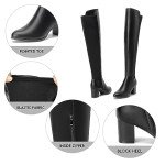 SelenePair Women's Thigh High Block Heel Boots