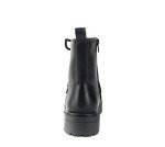 Lug Sole Lace-Up Combat Ankle Booties - Black