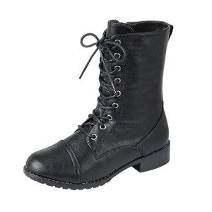 Womens Mango Military Lace-Up Combat Ankle Boots
