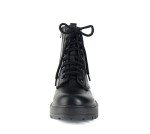 Lug Sole Lace-Up Combat Ankle Booties - Black