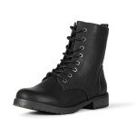 Amazon Essentials Women's Black Lace-Up Combat Boots