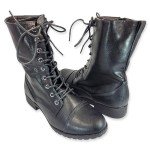 Womens Mango Military Lace-Up Combat Ankle Boots