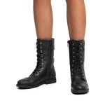 DREAM PAIRS Women's Black Lace-Up Combat Boots