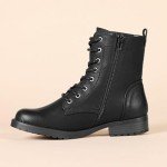 Amazon Essentials Women's Black Lace-Up Combat Boots