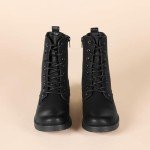 Amazon Essentials Women's Black Lace-Up Combat Boots