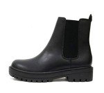 Soda Pilot Black Low Heel Chelsea Ankle Booties