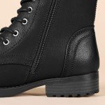 Amazon Essentials Women's Black Lace-Up Combat Boots