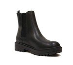Soda Pilot Black Low Heel Chelsea Ankle Booties